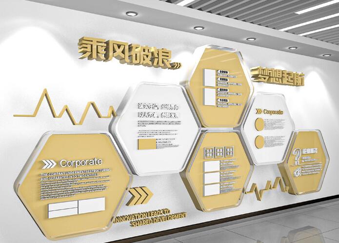 公司文化墻設計方案模板(圖2) 企業文化發展歷程公司文化墻