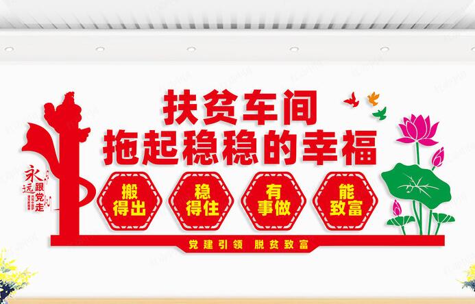 車間企業(yè)文化墻效果圖(圖1) 扶貧車間文化墻